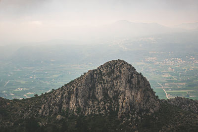 Segaria mountain, in pedreguer , alicante, spain, on a rainy day.