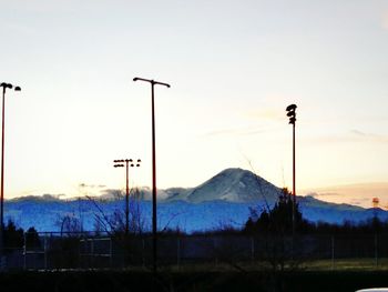 Scenic view of landscape against sky during sunset