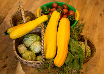 Various vegetables harvested from the field and washed, harvest time, vegetable canning, summer 