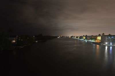 View of illuminated city at night