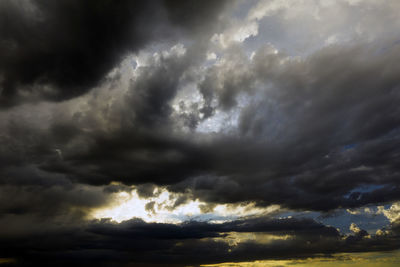 Low angle view of storm clouds in sky