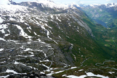 Scenic view of snowcapped mountains