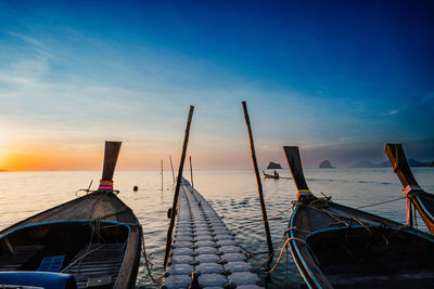 Boats in sea