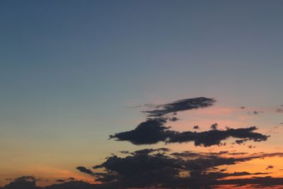 Low angle view of sky during sunset