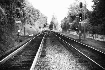 Railroad tracks on railroad track