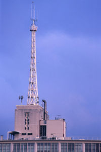 Radio tower against clear sky