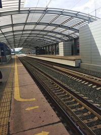 Train at railroad station platform