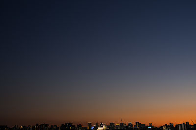 View of city at sunset