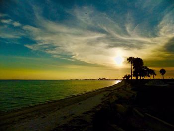 Scenic view of sea at sunset