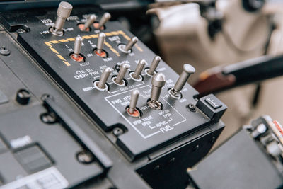 Close-up of control panel