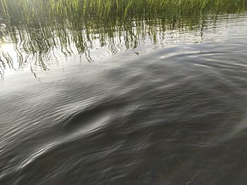 High angle view of rippled water in lake