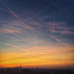 Scenic view of dramatic sky during sunset