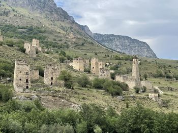 Ancient ruined city in caucasus mountains, russia 