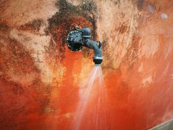 Reflection of man on water
