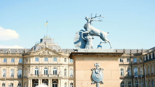 Low angle view of statue of building