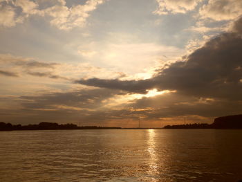 Scenic view of sea at sunset