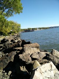 Rocks in sea