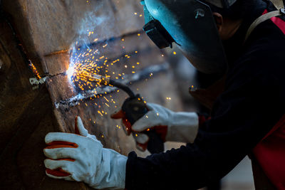 Welder in iron