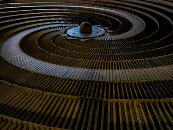 High angle view of spiral staircase