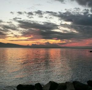 Scenic view of sea at sunset