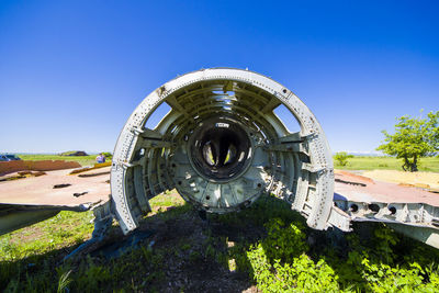 Soviet union army jet airplane in shiraqi valley, kakheti, georgia