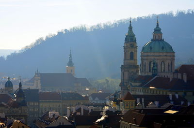 View of buildings against sky in city