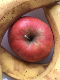 High angle view of apple on table