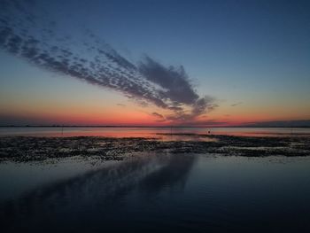 Scenic view of sea against sky at sunset