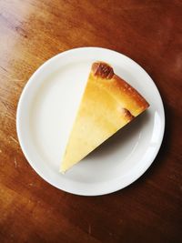 High angle view of food in plate on table