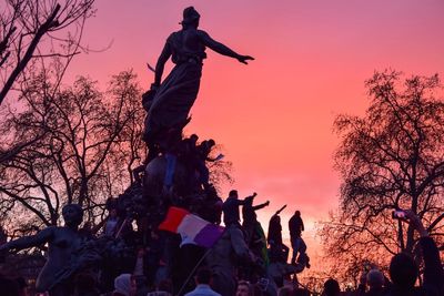 Low angle view of trees against sky