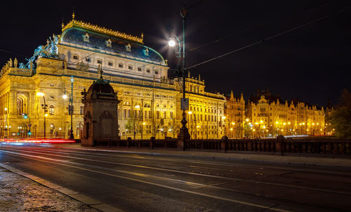 Illuminated city at night