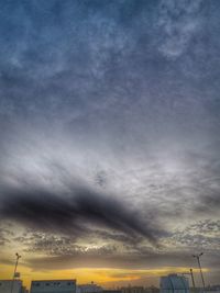 Low angle view of yellow sky during sunset