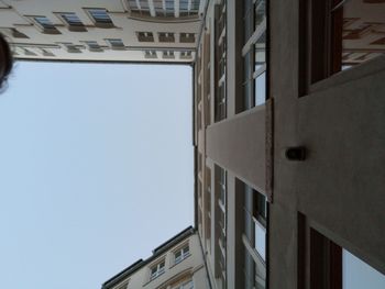 Low angle view of building against clear sky