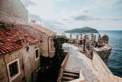 View of buildings against cloudy sky