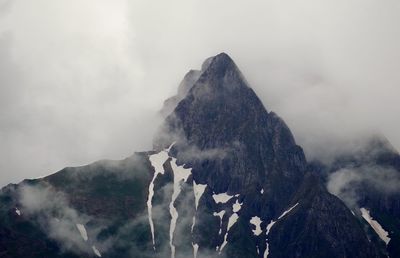 Panoramic view of volcanic mountain against sky