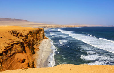 Scenic view of beach against sky