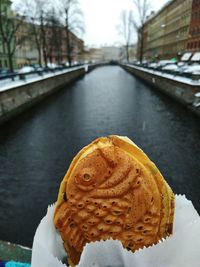 Close-up of ice cream in river