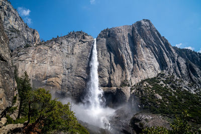 Panoramic view of waterfall against sky