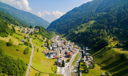 High angle view of townscape