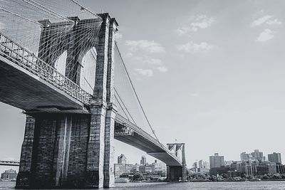 Low angle view of suspension bridge