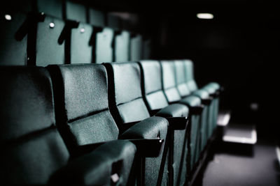 Close-up of empty seats