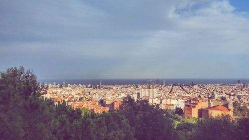 High angle shot of cityscape