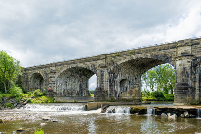 Bridge over river against sky
