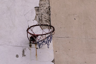 View of basketball hoop against wall