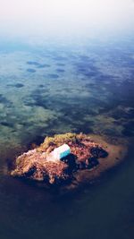 High angle view of sea shore