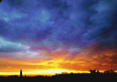 Scenic view of dramatic sky during sunset