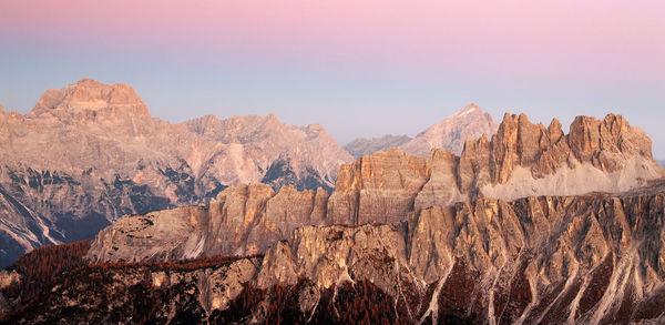 Panoramic view of rocky mountains against sky