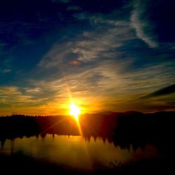 Scenic view of sunset over lake