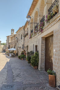 Beautiful country with stone houses and porphyry streets