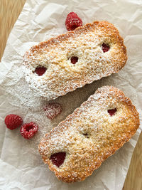 High angle view of cake